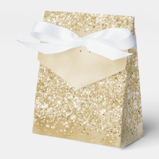 Gouden Glitzy Glitter Favor Box Bedankdoosjes (Voorkant Zijde)