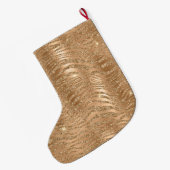 Gouden Glitzy Glitter Sparkle Zebra Print Grote Kerstsok (Achterkant (Hangend))
