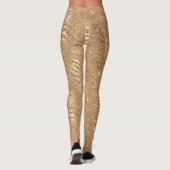 Gouden Glitzy Glitter Sparkle Zebra Print Leggings (Achterkant)