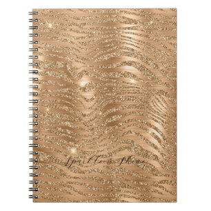 Gouden Glitzy Glitter Zebra Print Notitieboek