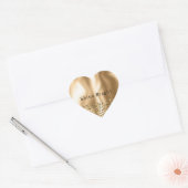 Gouden Glitzy Leopard Dierlijke Glam Hart Sticker (Envelop)