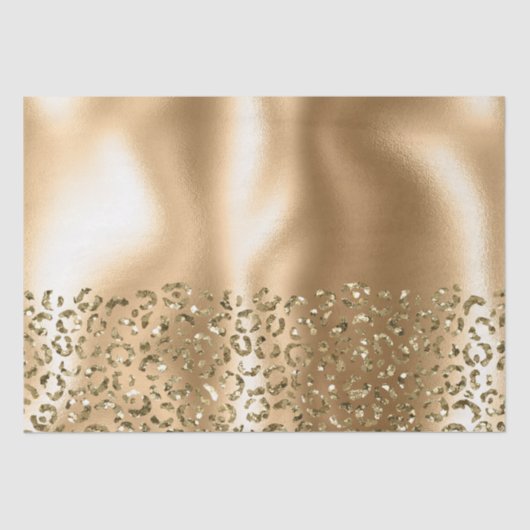 Gouden Glitzy Leopard Dierlijke Glam Tissuepapier (Voorkant)