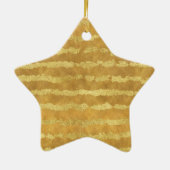 Gouden Glitzy Stripes Sparkle Shine Keramisch Ornament (Achterkant)