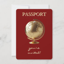 Gouden Globe Paspoort Reis Baby Shower