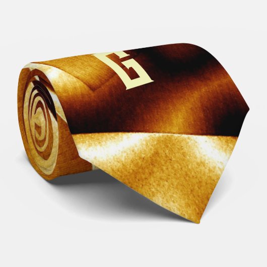 Gouden Gloed Brons Modern Monogrammed Stropdas (Opgerold)