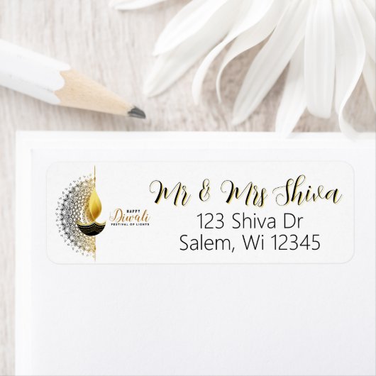 Gouden gloed: een Diwali-zegen Etiket (Insitu)