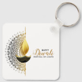 Gouden gloed: een Diwali-zegen Sleutelhanger (Achterkant)