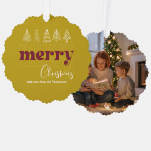 Gouden Gloed Krabbeltjes Kerst Geschenk Ornament Kaart
