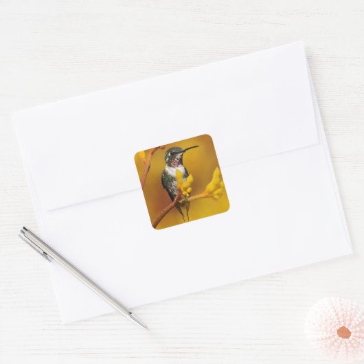 gouden gloed vierkante sticker (Envelop)