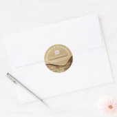 Gouden glooiende heuvels ronde sticker (Envelop)