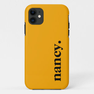 Gouden Glow Effen Kleur Elegante Naam iPhone 11 Hoesje