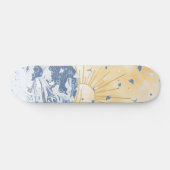 Gouden Golden Blue Aziatische zonsondergang zon & Skateboard (Horizontaal)