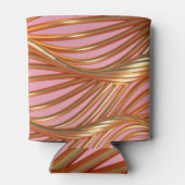 Gouden golf, 3D abstracte achtergrond. Blikjeskoeler (Achterkant)