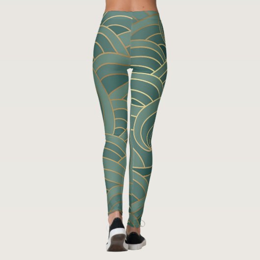 Gouden golf: Traditionele Oosterse luxe Leggings (Achterkant)