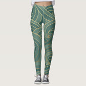 Gouden golf: Traditionele Oosterse luxe Leggings (Voorkant)