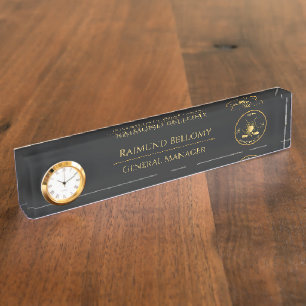 Gouden Golfclubs Bureaunaambord Naambordje