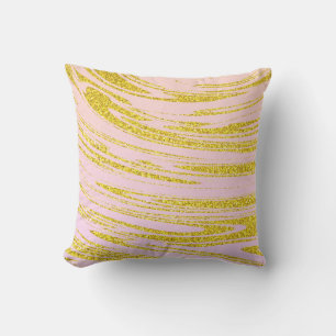 Gouden golven abstract glinsterende patronen roze  buitenkussen