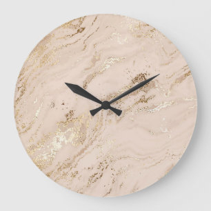 Gouden golven: Abstract marmer Grote Klok