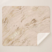 Gouden golven: Abstract marmer Sherpa Deken (Voorkant (horizontaal))