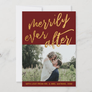 Gouden golven op Bourgondië Merrily Ever After, Fo Feestdagenkaart