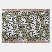 Gouden Gotische Schedel Patroon Print Deken (Voorkant)