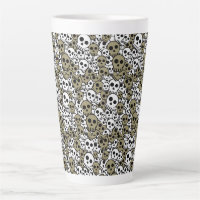 Gouden Gotische Schedel Patroon Print