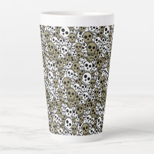 Gouden Gotische Schedel Patroon Print Latte Mok