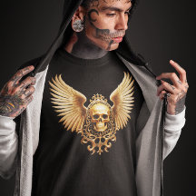 Gouden Gotische Schedel Sigil van Hemelvaart