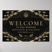 Gouden Gotische Tarot Kaart Bruiloft Welkom Groot Poster (Voorkant)