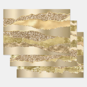 Gouden gouden glitter metallic glanzende folie chi inpakpapier vel