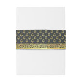 Gouden goudsbloem bloem Mundap boog Monogram bruil Uitnodigingen Wikkel (Achterkant Voorbeeld)