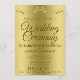 Gouden Gradiënt & filigraan Elegante bruiloft Programma