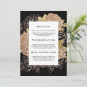 Gouden Gradiënt & Glitter | Roos Gold Floral Guest Kaart (Staand voorkant)