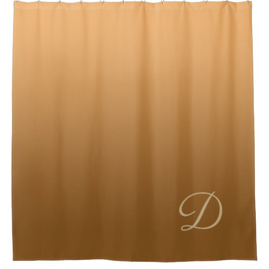 Gouden Gradiënt met Douanemonogram Douchegordijn (Voorkant)