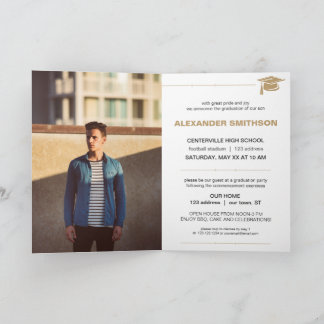 Gouden GRADUATE letters en baret afstuderen