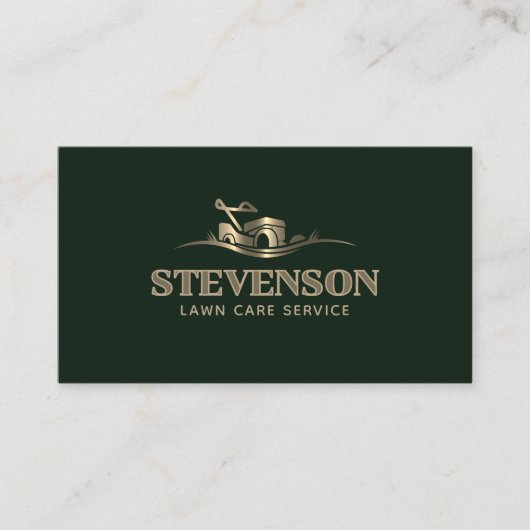 Gouden grasmaaier logo maaien visitekaartje (Voorkant)