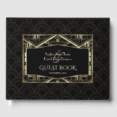 Gouden Great Gatsby Art Deco Stijl Bruiloft Gastenboek (Voorkant)