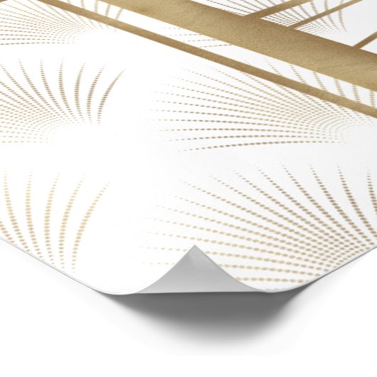 Gouden Great Gatsby Art Deco Trouw Stoelenkaart Poster (Hoek)