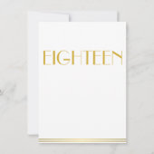 Gouden Great Gatsby Bruiloft Tafelkaarten Achttien Kaart (Achterkant)