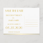 Gouden Great Gatsby Save The Date-ansichtkaarten Aankondigingskaart (Achterkant)