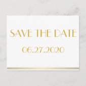 Gouden Great Gatsby Save The Date-ansichtkaarten Aankondigingskaart (Voorkant)