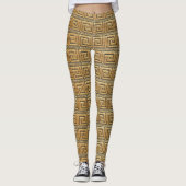 Gouden Griekse sleutel Leggings (Voorkant)
