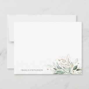 Gouden groen Elegante Volledige Namen of de Namen  Notitiekaartje