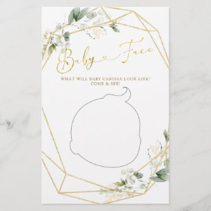 Gouden Groen Geometrische Baby in Bloom Baby Face