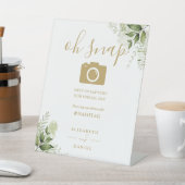 Gouden groenbloemige script Oh Snap-foto Reclamebord Met Voetstuk (Insitu)