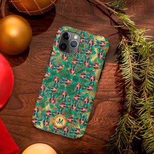 Gouden Groene Basset Hound Lieve Hond Kerstmis iPhone 11 Pro Hoesje