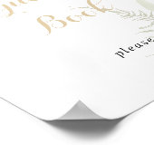 Gouden groene bladervriendenboek bord poster (Hoek)