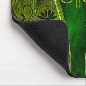 Gouden & Groene Bloemen Swirls met textuur Muismat (Hoek)