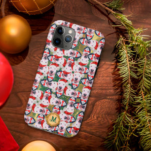 Gouden Groene Bull Terrier Schattige Hond Kerstmis iPhone 11 Pro Hoesje