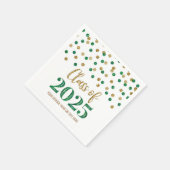 Gouden groene Confetti klasse van 2025 servetten (Hoek)